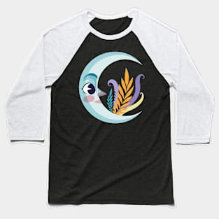 Moon Crescent Drawing Baseball T-Shirt